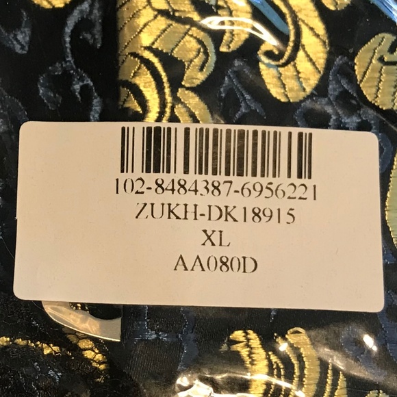 Sexy Gold&Navy Blue Corset w/ Matching Thong - Picture 6 of 6